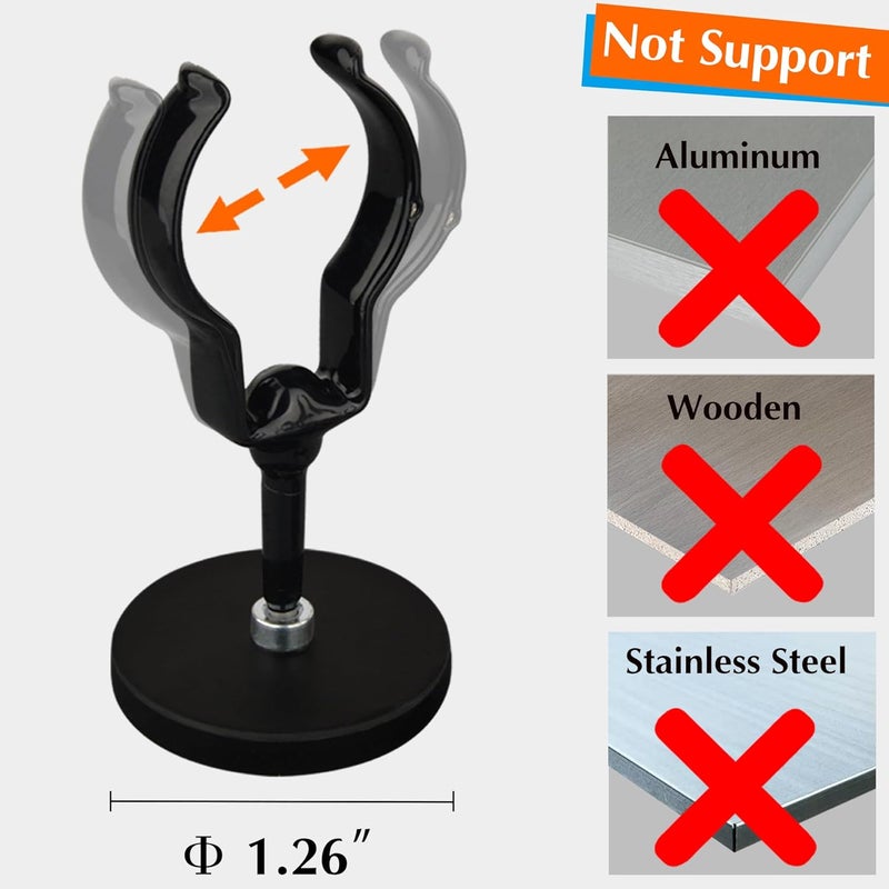MUTUACTOR Magnetic Curtain Rods Brackets,4PCS Anti-Slip Magnetic Mount Curtains Rod Holders Heavy Duty,No Drilling Flexibility Curtain Rod Clamps for Hanging 1” Roman Rods Lamps Light Saber - Image 2